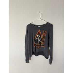 Junkfood Def Leppard Graphic Band Sweatshirt Charcoal Wash Women's